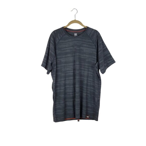 Saxx Aerator Short Sleeve T-Shirt UPF 25 Gray Perforated SXST14 Mens Size XL - Picture 1 of 8